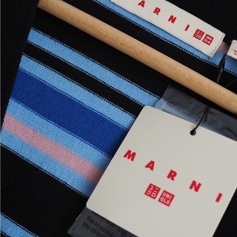 Marni merino wool blend stripes Uniqlo cardigan sweater - Picture 2 of 7